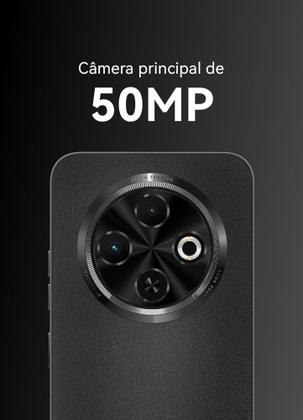 Smartphone TECNO Spark 30C 4G 128GB Black, Tela 6,6 polegadas 90 Hz, Câmera 50 MP, Bateria 5000 mAh