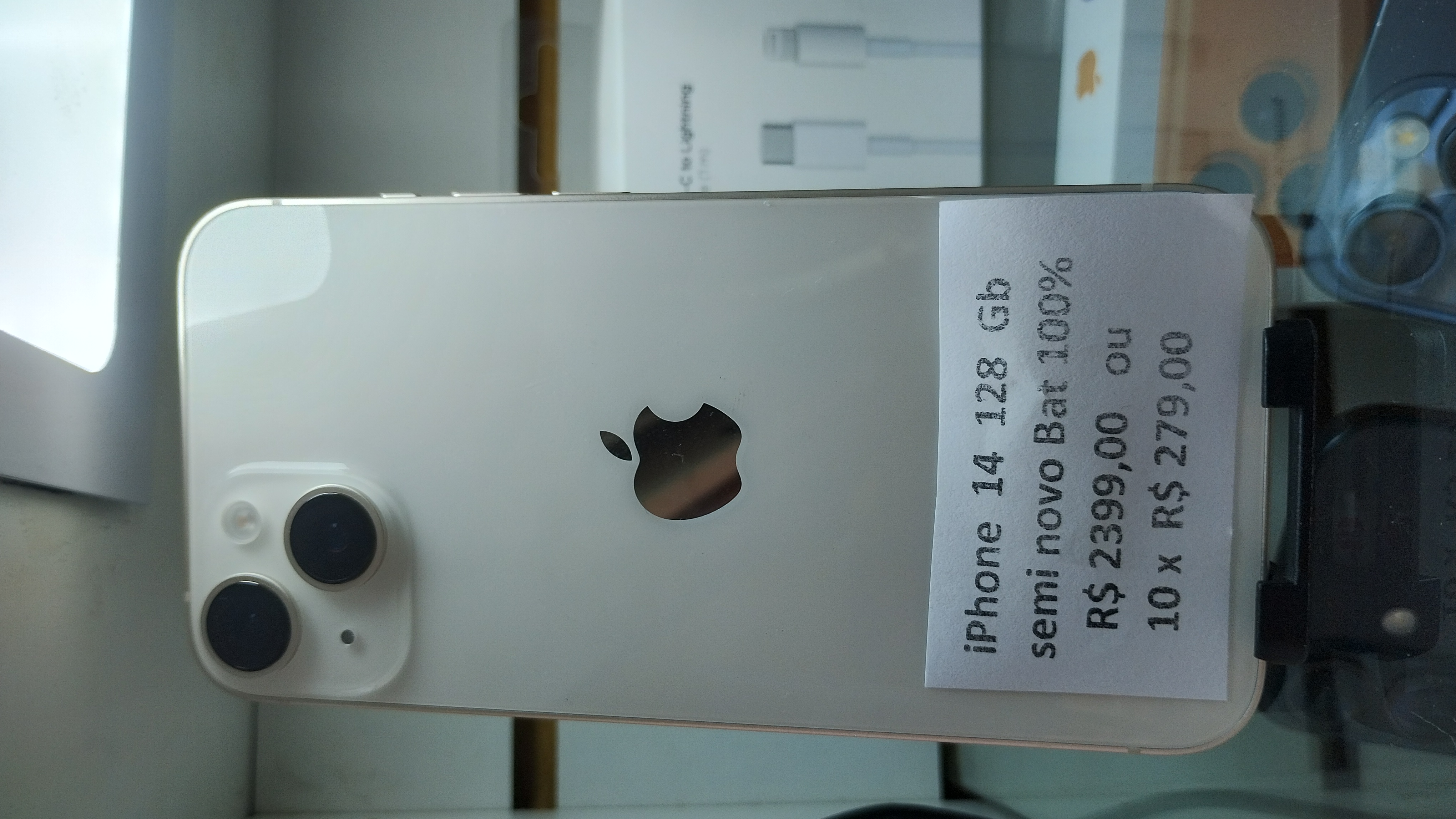 iPhone 14 128GB Branco - Excelente - Bateria 100%